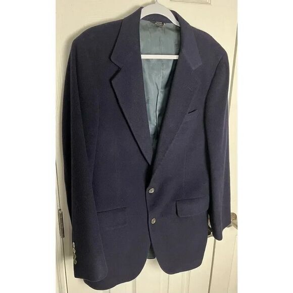 Woolf Brothers Men’s‎ Cashmere Navy Blue Suit Jacket Sz L - Picture 2 of 16